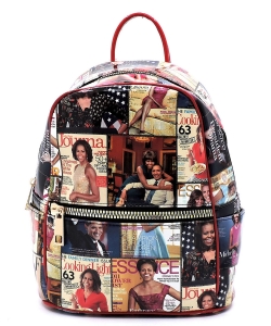 Magazine Cover Collage Backpack OA2729 MRED